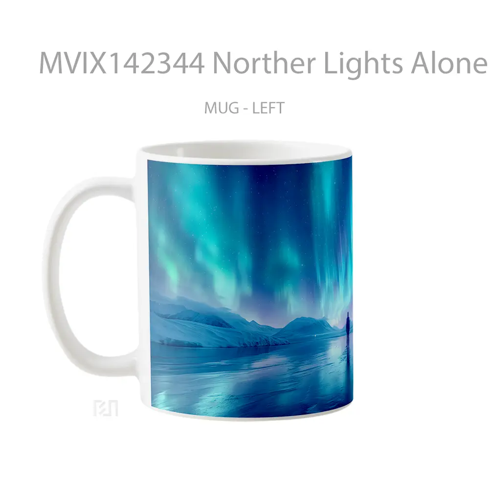 Mug Norther Lights Alone Scenery Gelas Keramik Unik - All-side / Desain