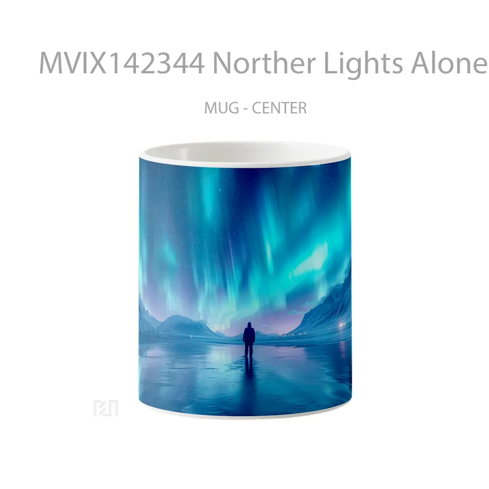 Mug Norther Lights Alone Scenery Gelas Keramik Unik