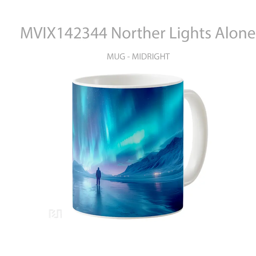 Mug Norther Lights Alone Scenery Gelas Keramik Unik - All-side / Desain