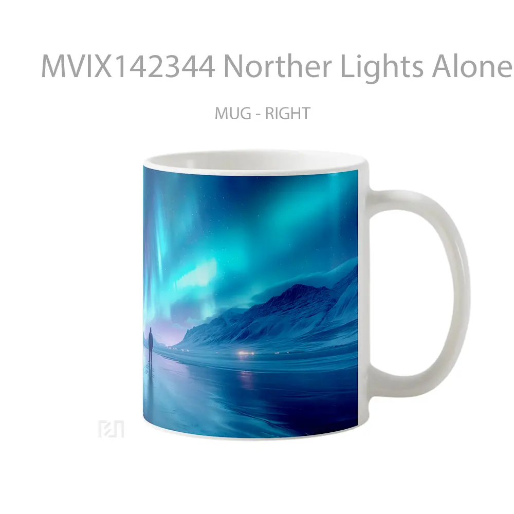 Mug Norther Lights Alone Scenery Gelas Keramik Unik - All-side / Desain