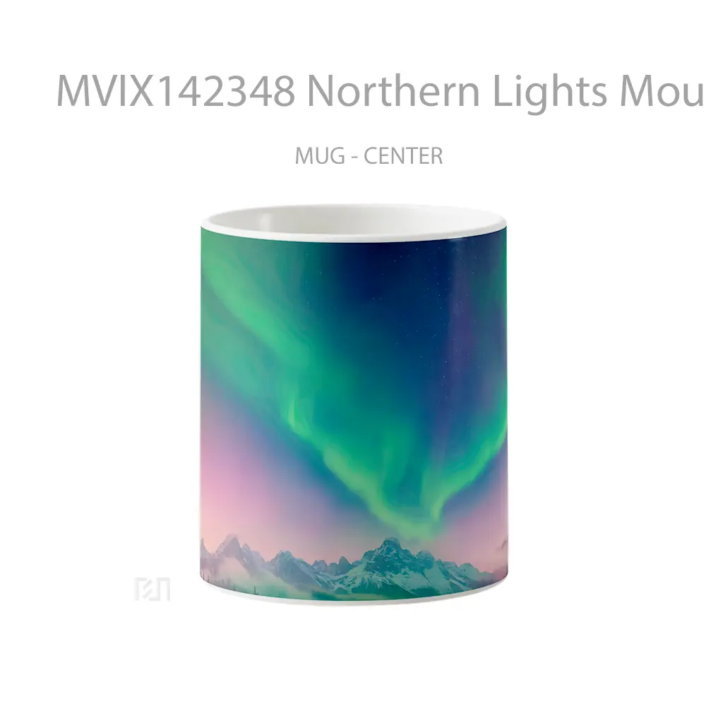 Mug Northern Lights Mountain Night Sky Scenery Gelas Pemandangan Alam