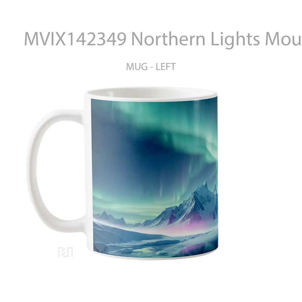 Mug Northern Lights Mountain Scenery Gelas Pemandangan Alam - All-side / Desain