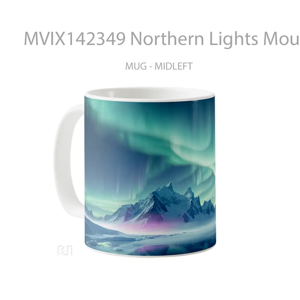 Mug Northern Lights Mountain Scenery Gelas Pemandangan Alam - All-side / Desain