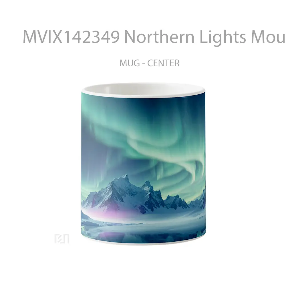 Mug Northern Lights Mountain Scenery Gelas Pemandangan Alam