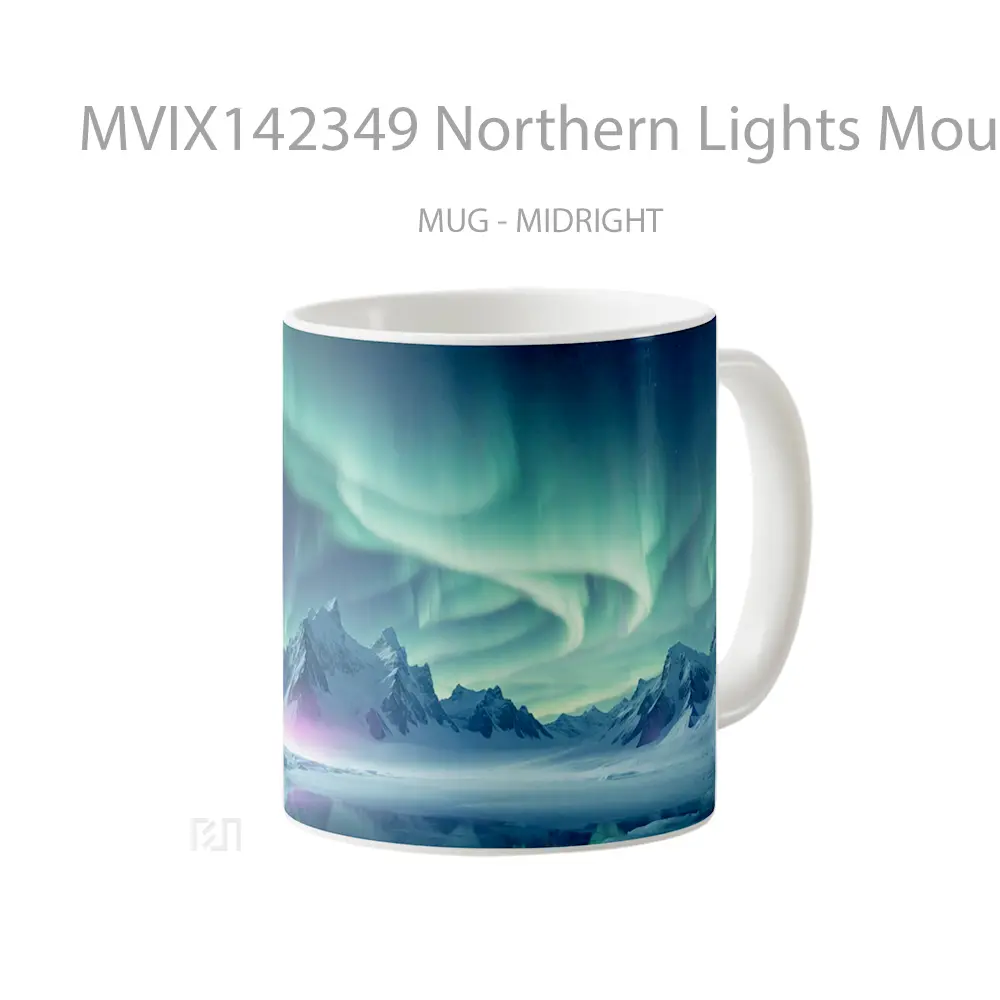 Mug Northern Lights Mountain Scenery Gelas Pemandangan Alam - All-side / Desain