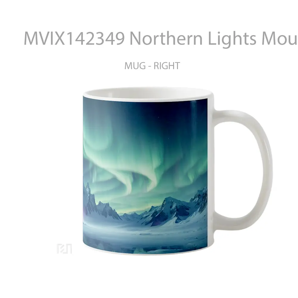 Mug Northern Lights Mountain Scenery Gelas Pemandangan Alam - All-side / Desain