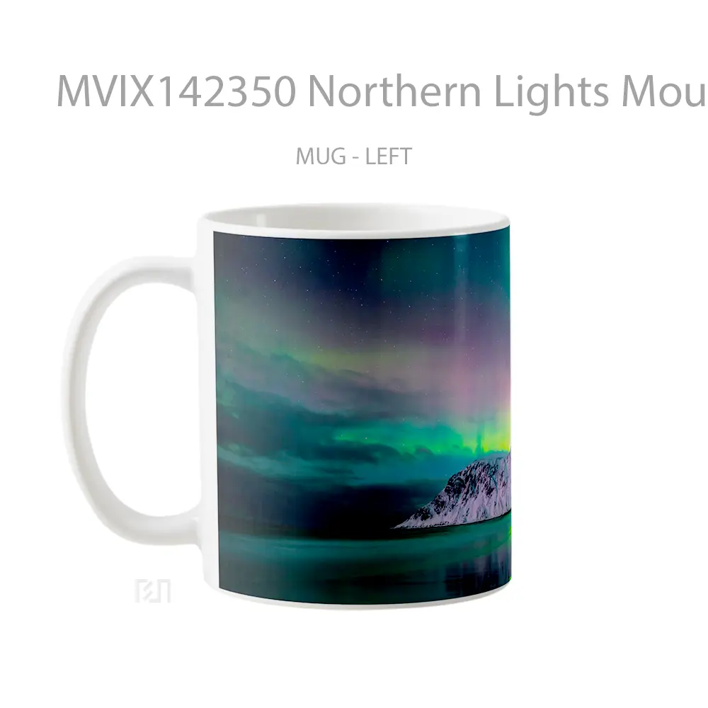 Mug Northern Lights Mountain Scenery Gelas Pemandangan Alam - All-side / Desain