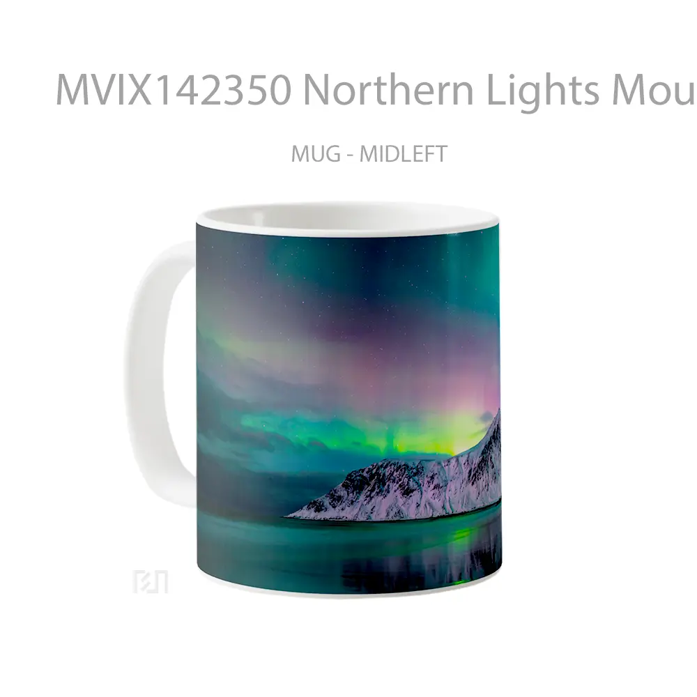 Mug Northern Lights Mountain Scenery Gelas Pemandangan Alam - All-side / Desain