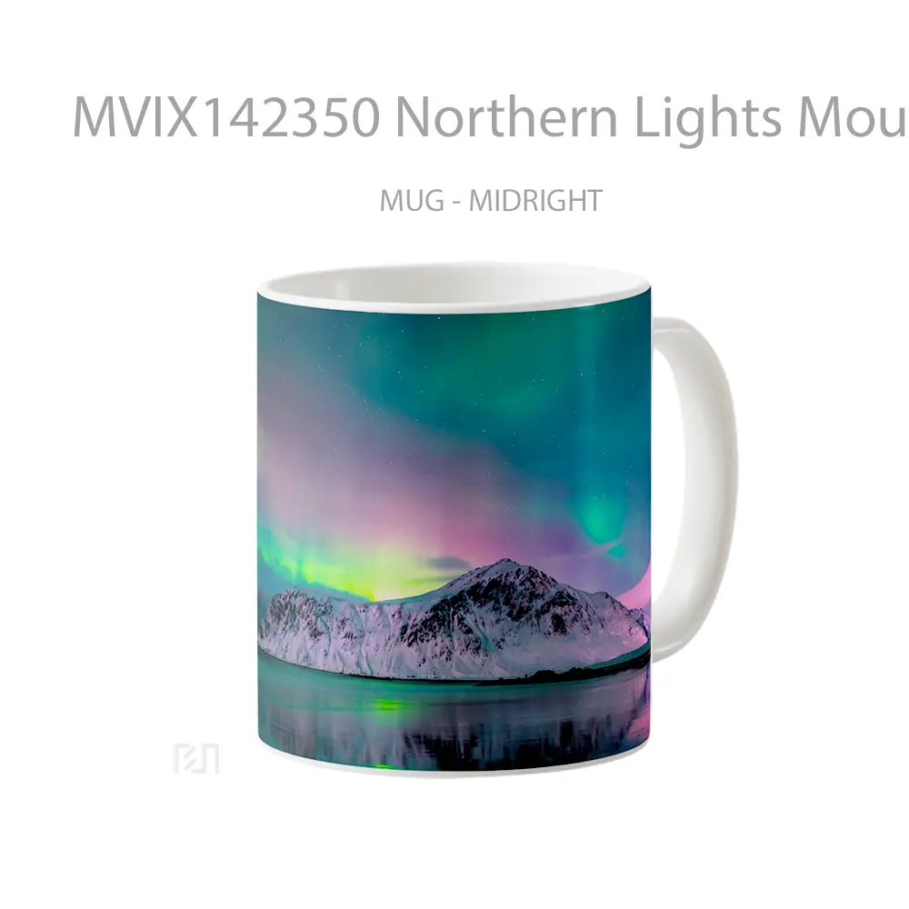 Mug Northern Lights Mountain Scenery Gelas Pemandangan Alam - All-side / Desain