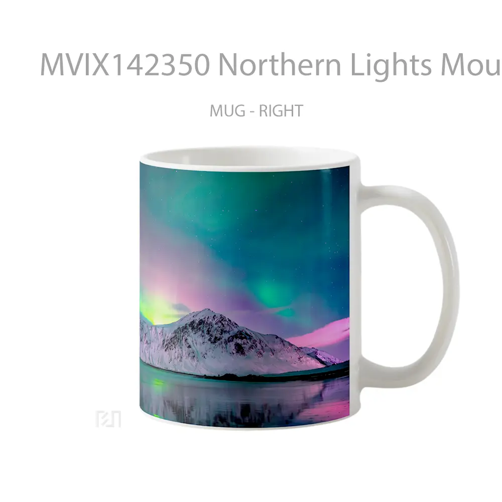 Mug Northern Lights Mountain Scenery Gelas Pemandangan Alam - All-side / Desain