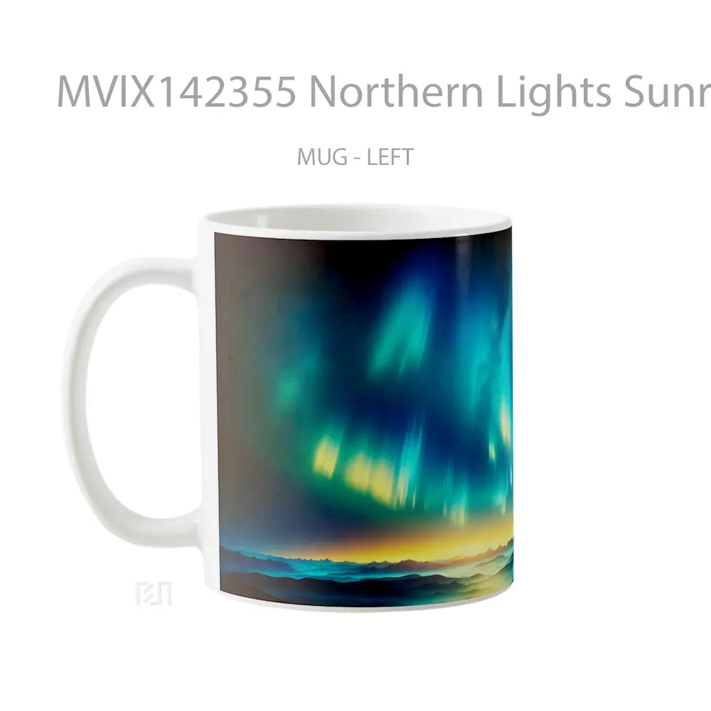 Mug Northern Lights Sunrise Horizon Scenery Gelas Pemandangan Alam - All-side / Desain