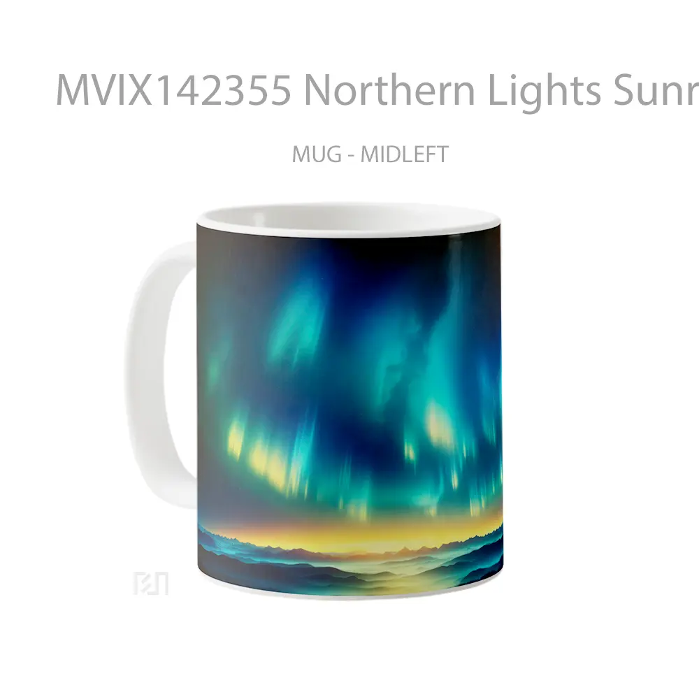 Mug Northern Lights Sunrise Horizon Scenery Gelas Pemandangan Alam - All-side / Desain