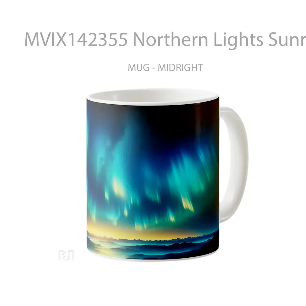 Mug Northern Lights Sunrise Horizon Scenery Gelas Pemandangan Alam - All-side / Desain