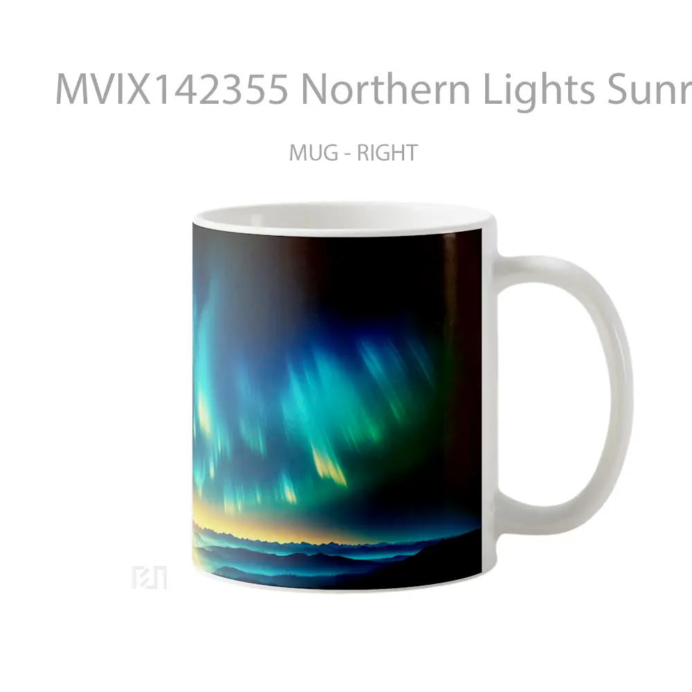 Mug Northern Lights Sunrise Horizon Scenery Gelas Pemandangan Alam - All-side / Desain