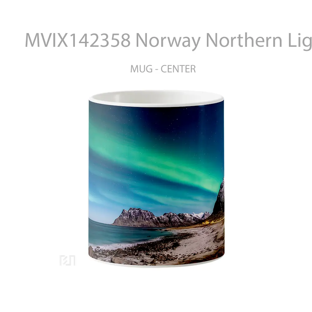 Mug Norway Northern Lights Lofoten Mountain Gelas Pemandangan Alam