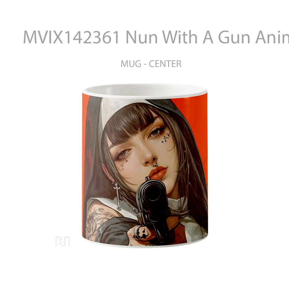 Mug Nun With A Gun Anime Girl Cangkir Anime