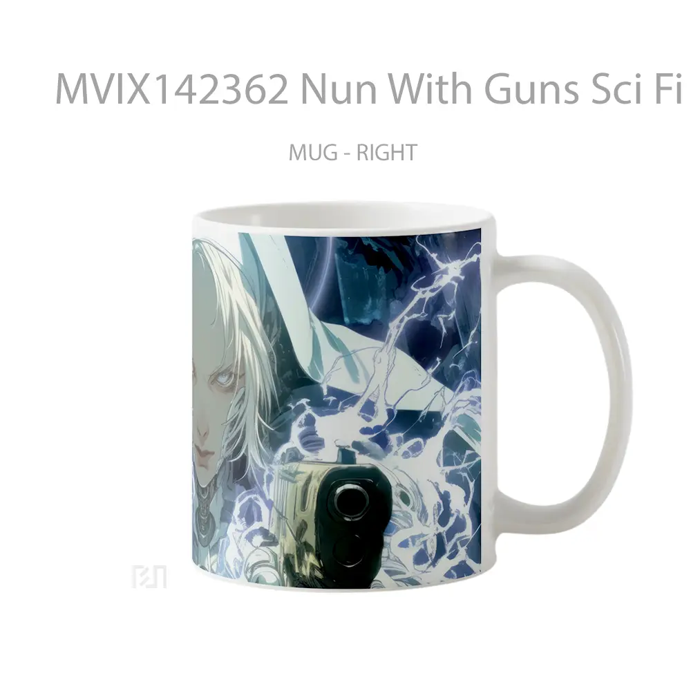 Mug Nun With Guns Sci Fi Anime Girl Cangkir Anime - All-side / Desain