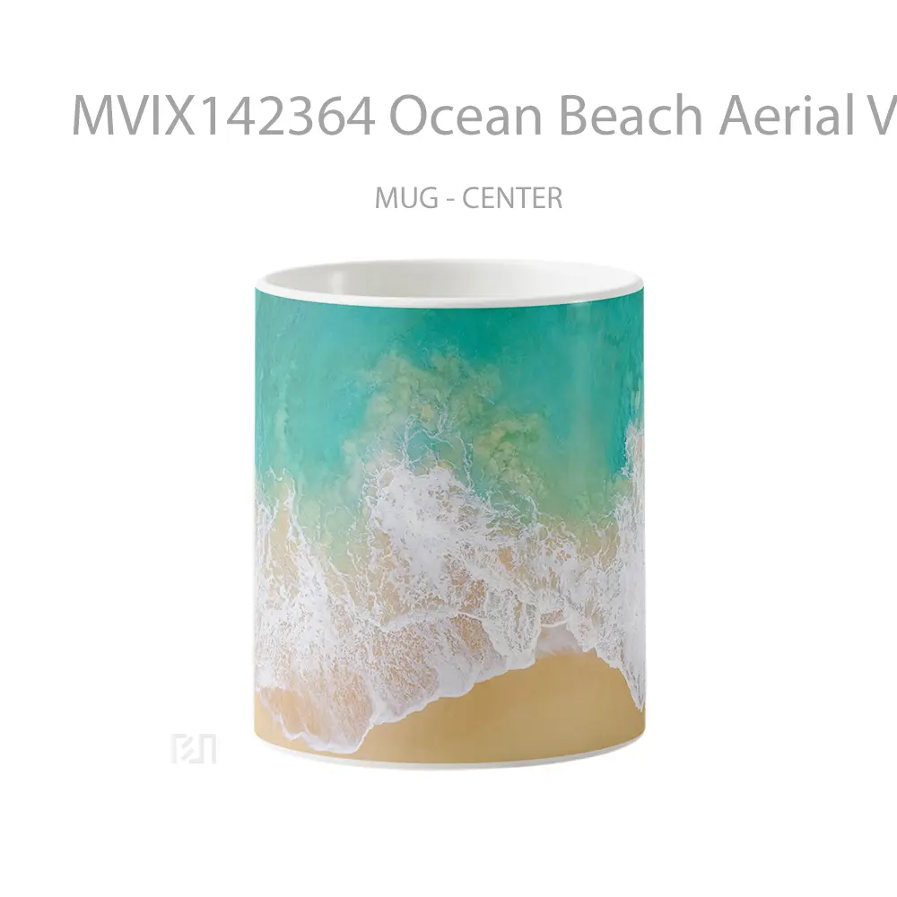 Mug Ocean Beach Aerial View Scener Gelas Pemandangan Alam
