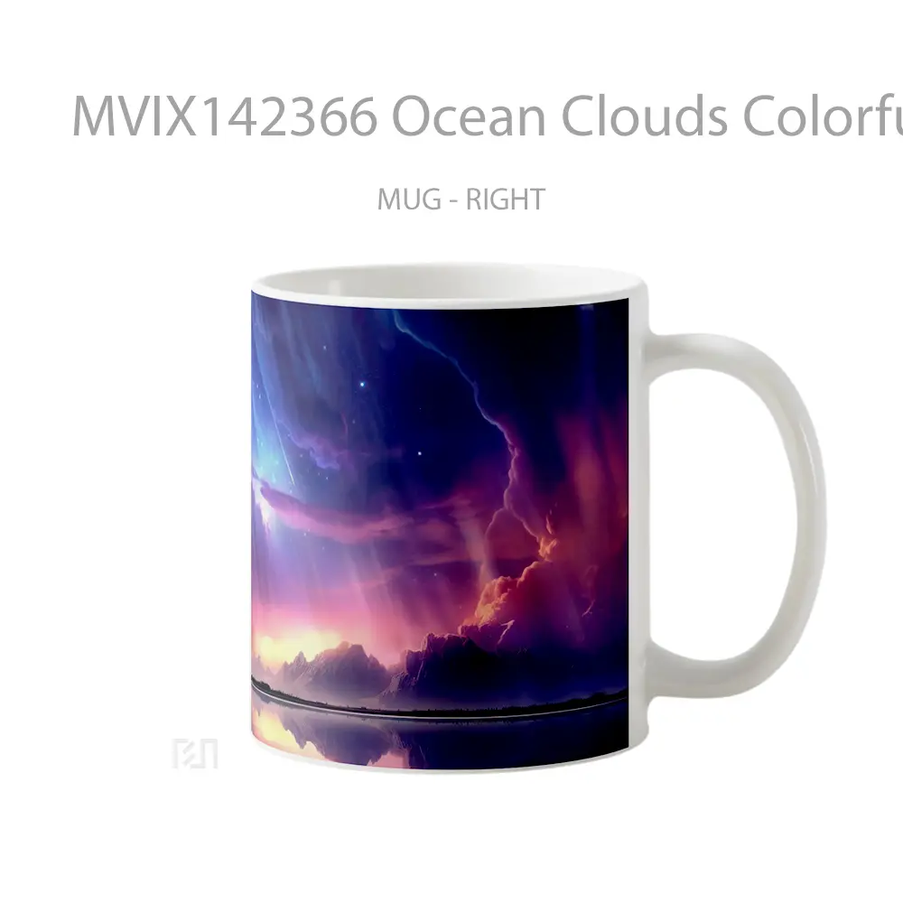 Mug Ocean Clouds Colorful Sky Scenery Digital Art Gelas Pemandangan Alam - All-side / Desain