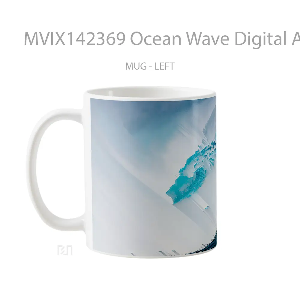 Mug Ocean Wave Digital Art Gelas Pemandangan Alam - All-side / Desain