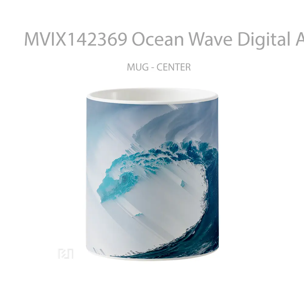 Mug Ocean Wave Digital Art Gelas Pemandangan Alam