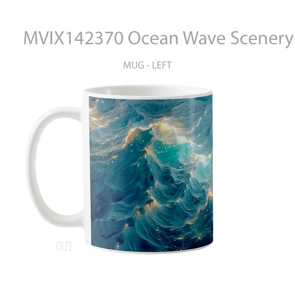 Mug Ocean Wave Scenery Digital Art Gelas Pemandangan Alam - All-side / Desain