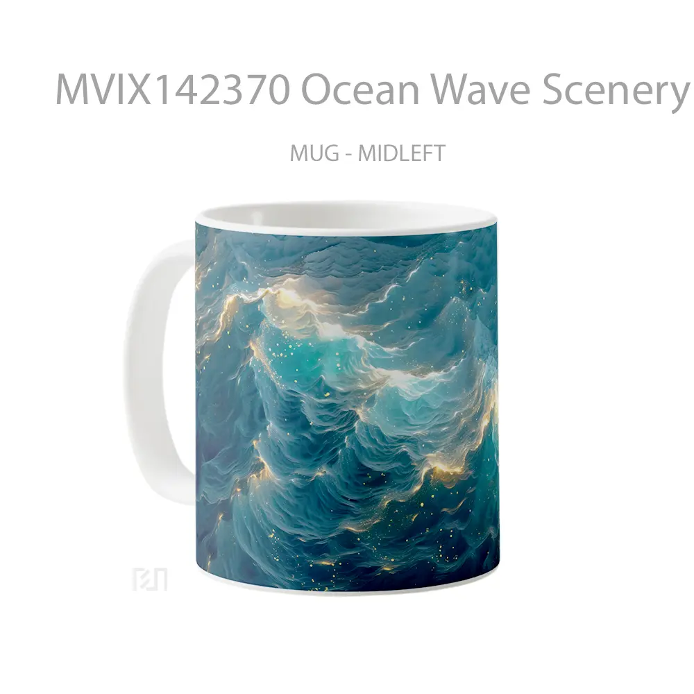Mug Ocean Wave Scenery Digital Art Gelas Pemandangan Alam - All-side / Desain