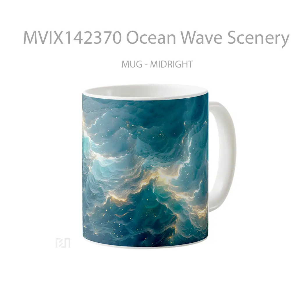 Mug Ocean Wave Scenery Digital Art Gelas Pemandangan Alam - All-side / Desain