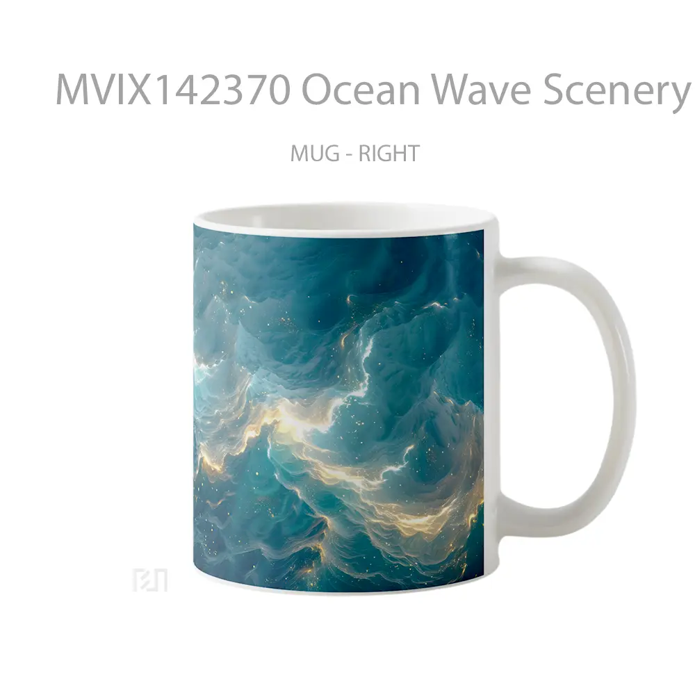 Mug Ocean Wave Scenery Digital Art Gelas Pemandangan Alam - All-side / Desain