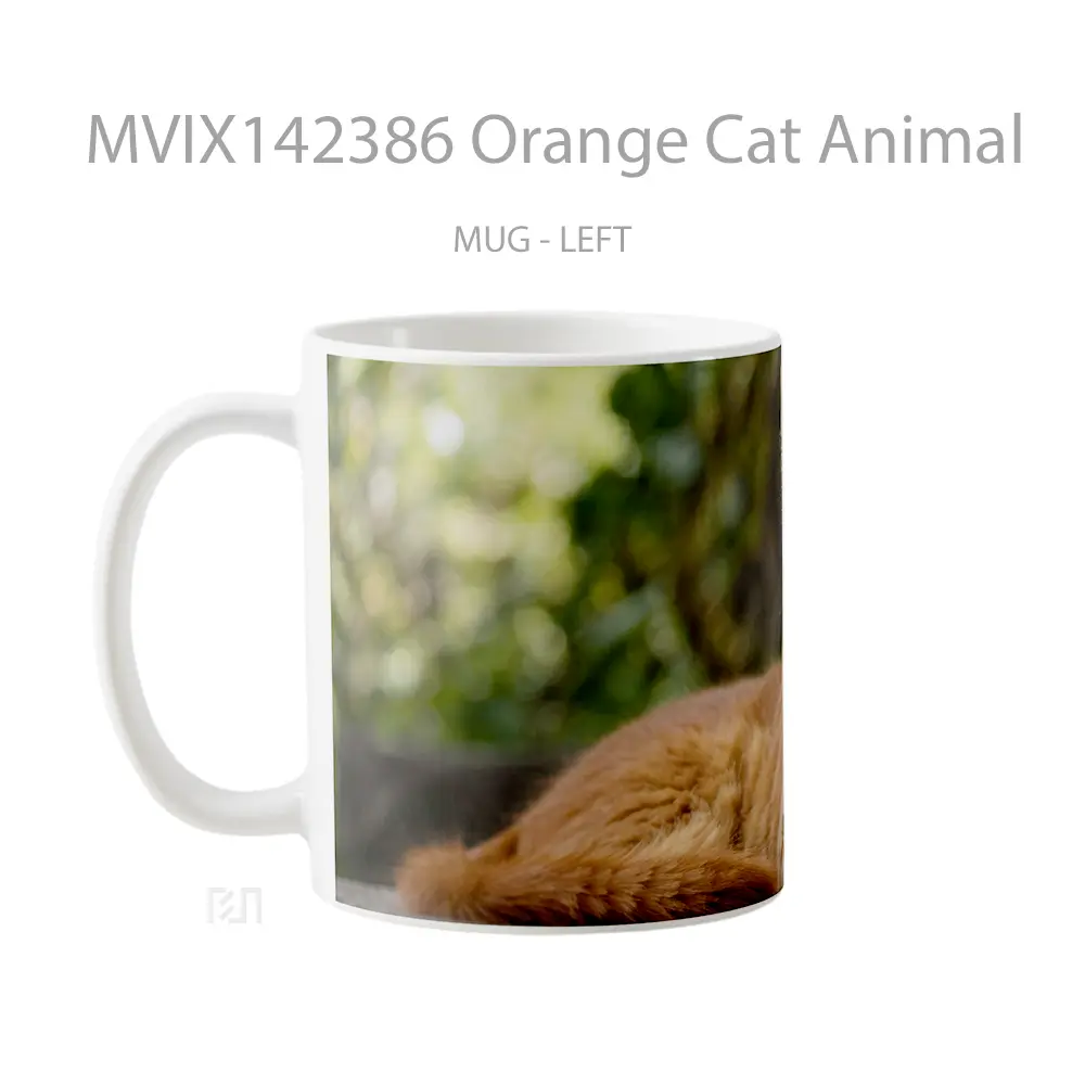 Mug Orange Cat Animal Gelas Hewan Lucu - All-side / Desain