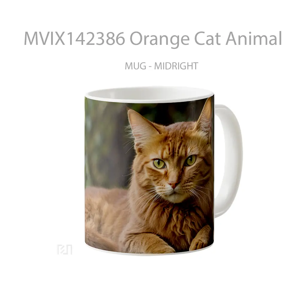 Mug Orange Cat Animal Gelas Hewan Lucu - All-side / Desain