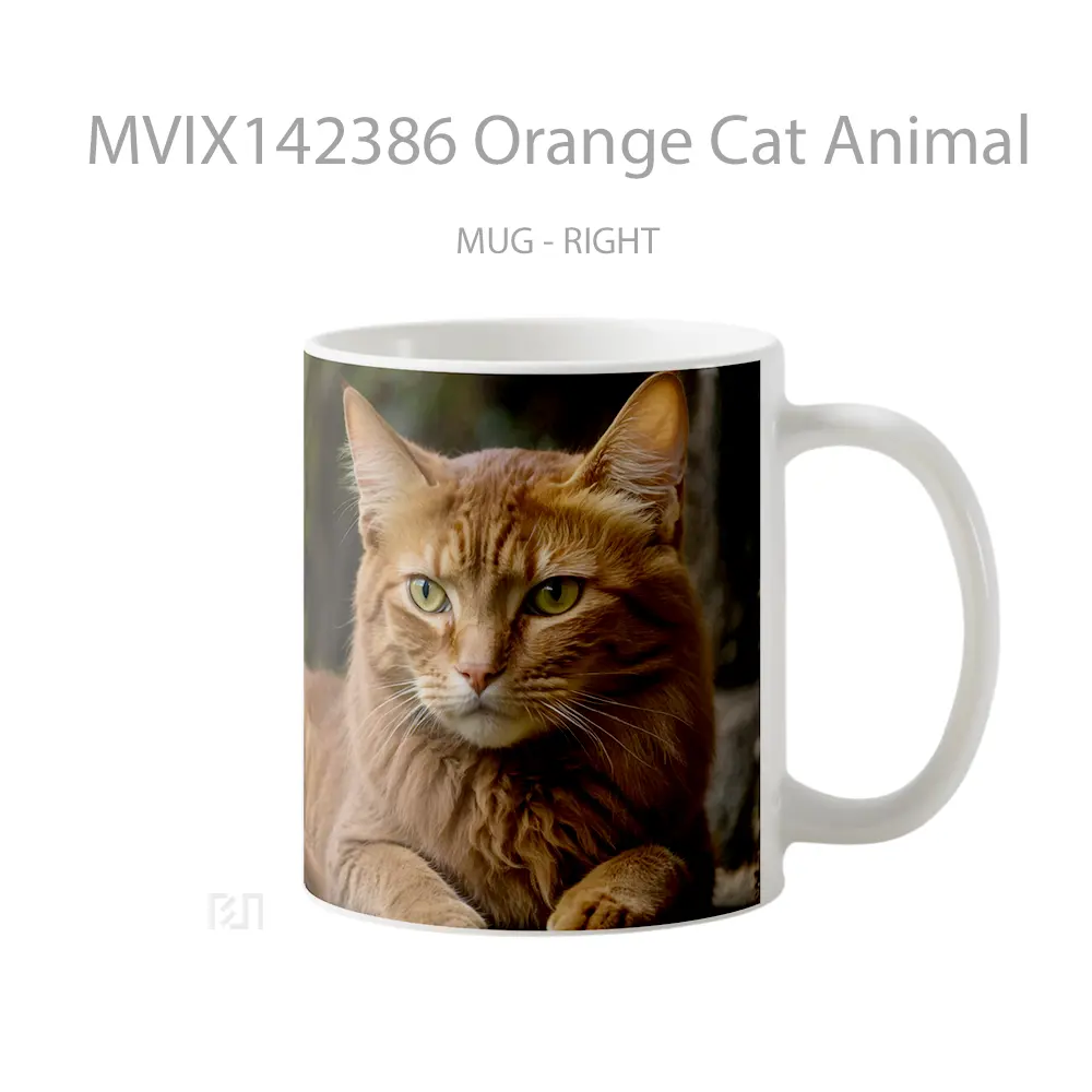 Mug Orange Cat Animal Gelas Hewan Lucu - All-side / Desain