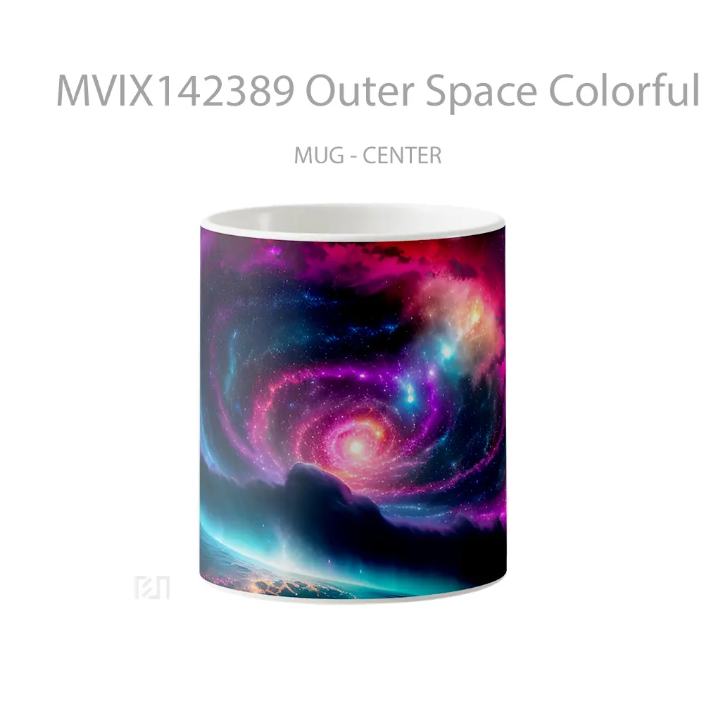 Mug Outer Space Colorful Galaxy Ai Gelas Keramik Unik