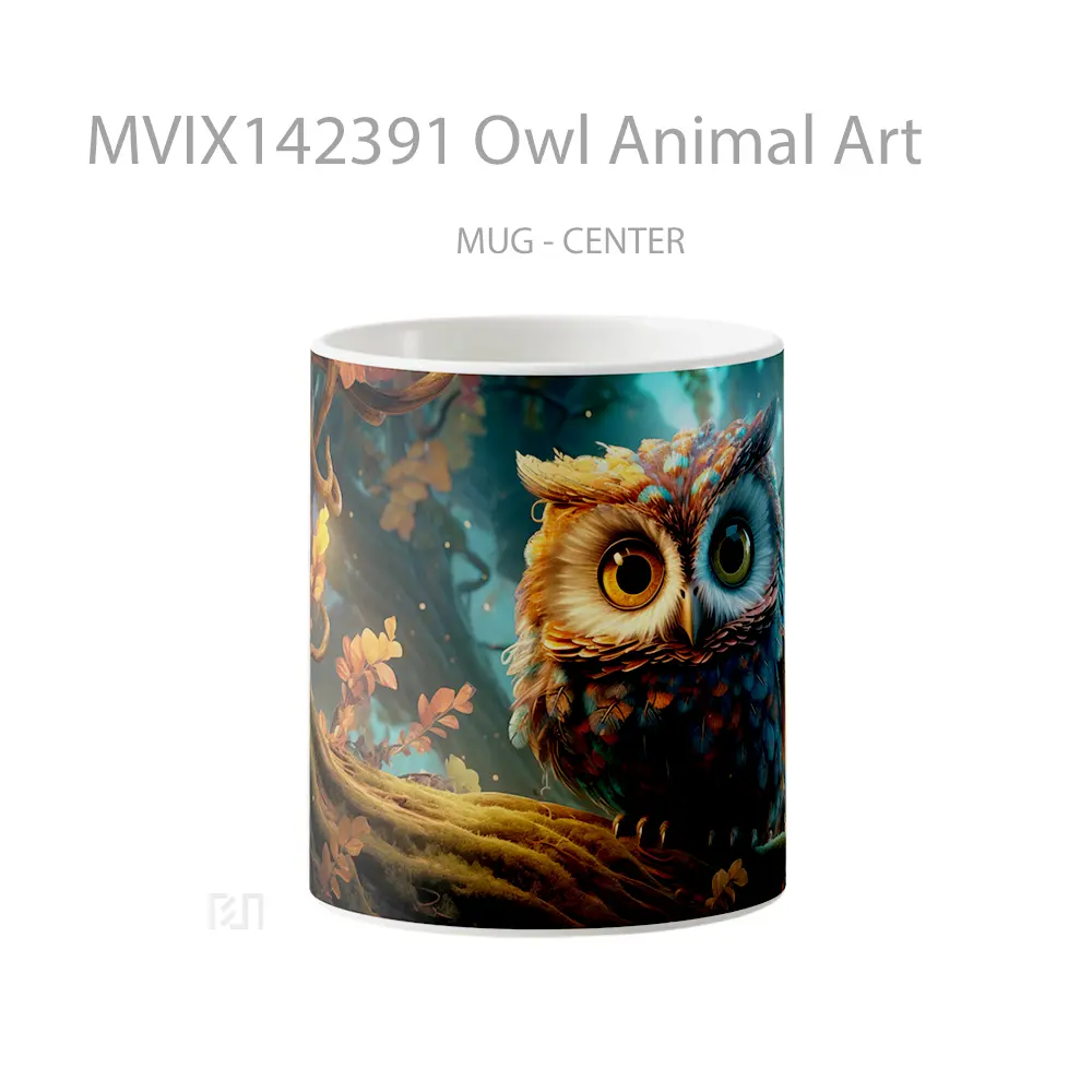 Mug Owl Animal Art Gelas Hewan Lucu