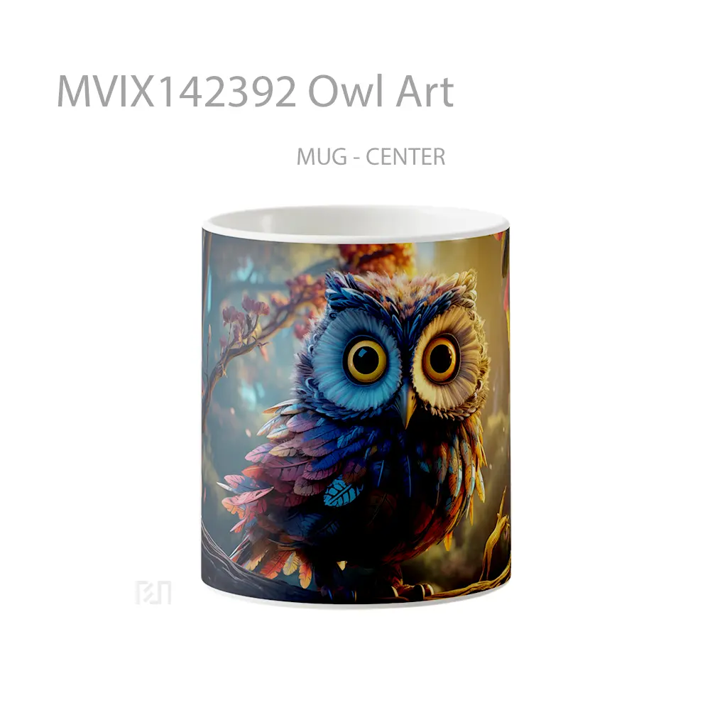 Mug Owl Art Gelas Keramik Unik