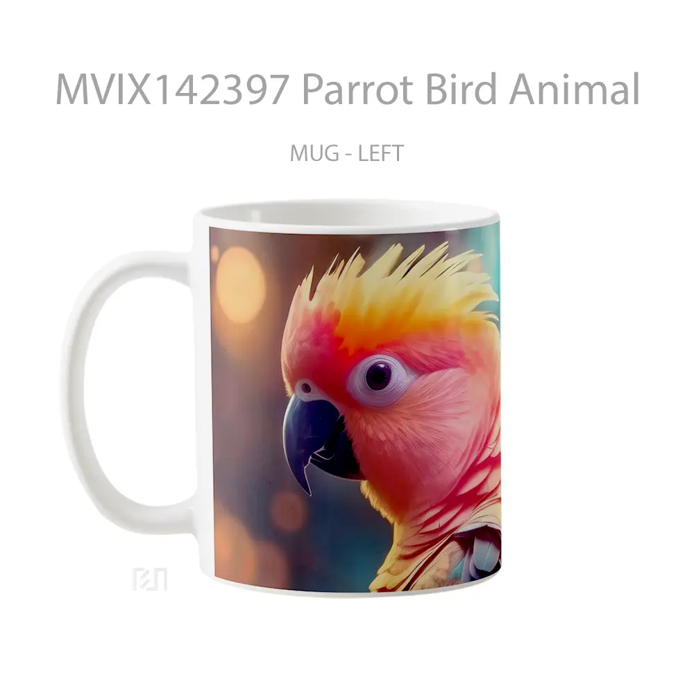 Mug Parrot Bird Animal Gelas Hewan Lucu - All-side / Desain