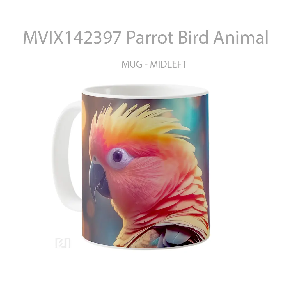 Mug Parrot Bird Animal Gelas Hewan Lucu - All-side / Desain