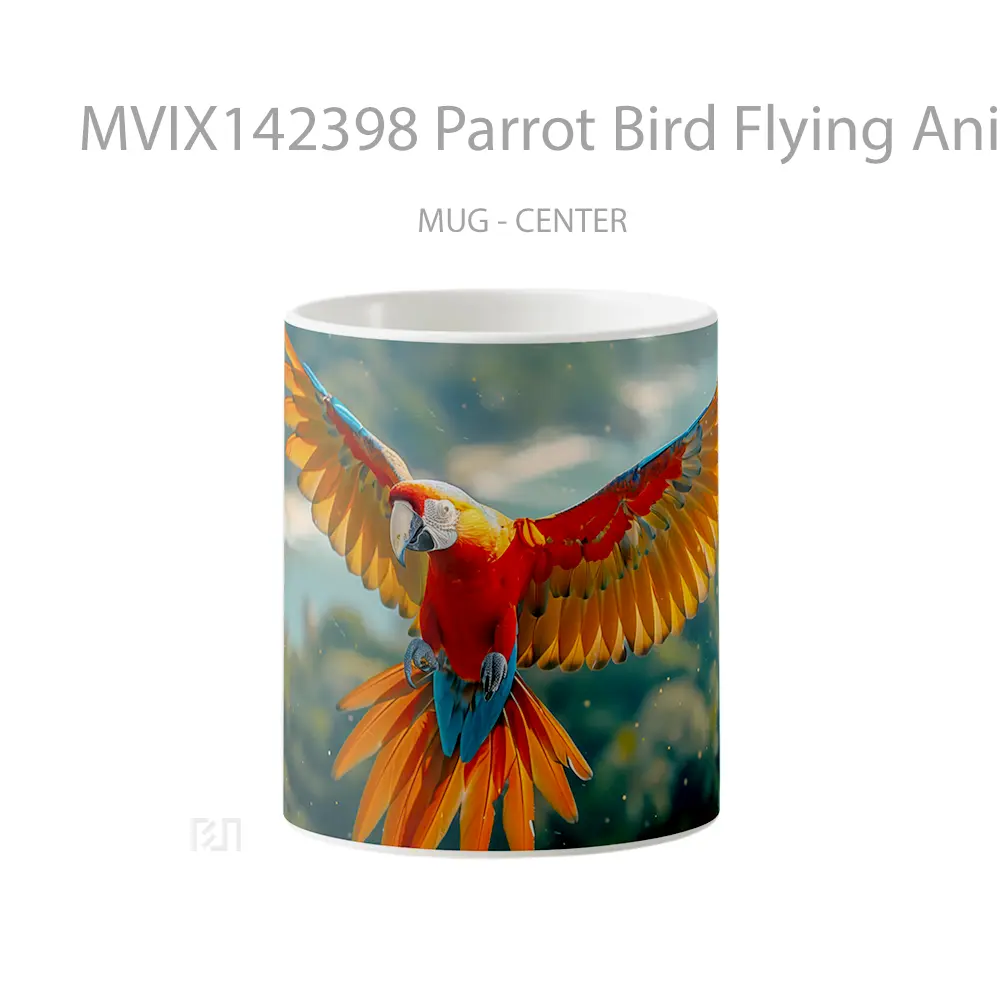 Mug Parrot Bird Flying Animal Gelas Hewan Lucu