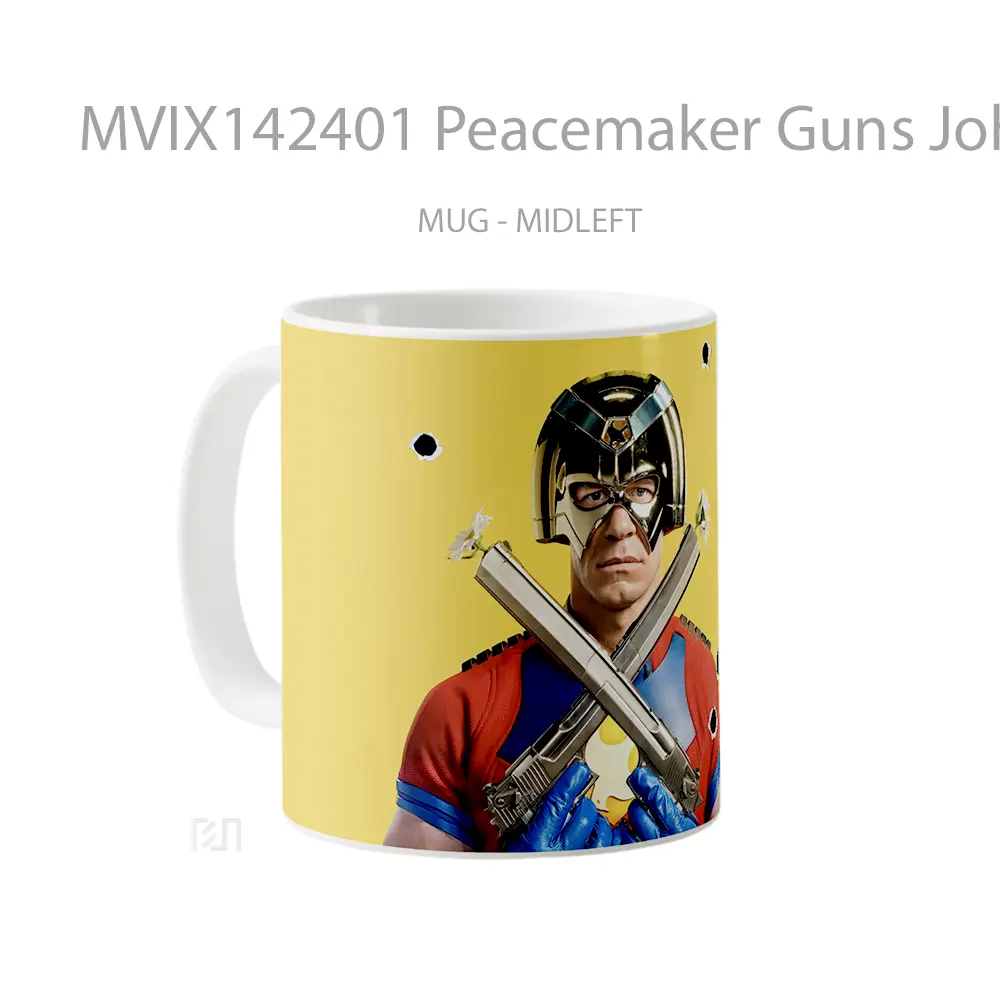 Mug Peacemaker Guns John Cena Gelas Keramik Unik - All-side / Desain