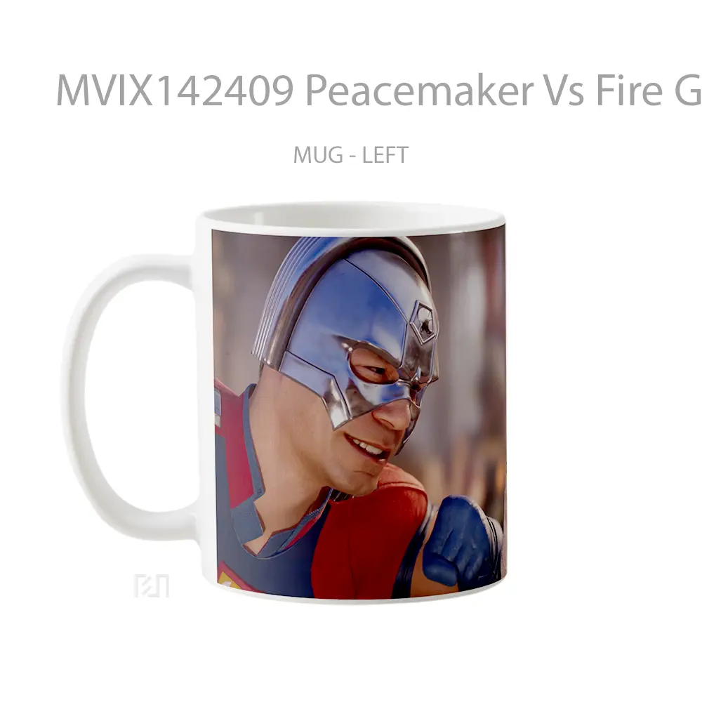 Mug Peacemaker Vs Fire God Liu Kang Peacemaker Mortal Kombat 1 Gelas Keramik Unik - All-side / Desain
