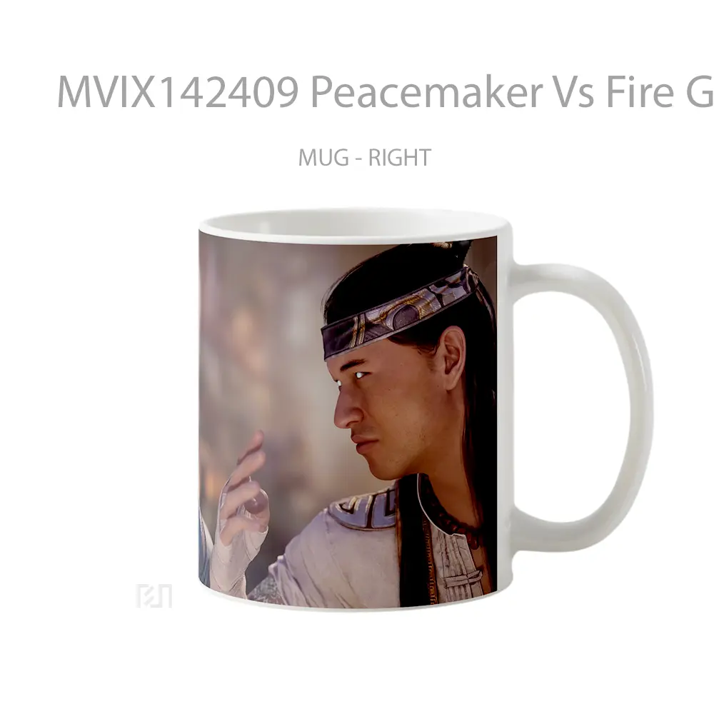 Mug Peacemaker Vs Fire God Liu Kang Peacemaker Mortal Kombat 1 Gelas Keramik Unik - All-side / Desain