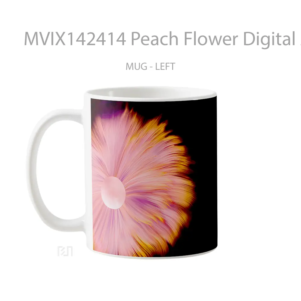Mug Peach Flower Digital Art Abstract Huawei Mate Background Gelas Keramik Unik - All-side / Desain