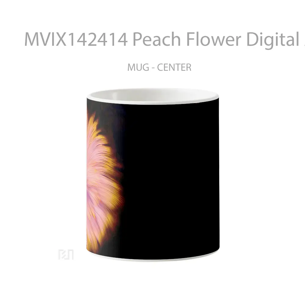 Mug Peach Flower Digital Art Abstract Huawei Mate Background Gelas Keramik Unik
