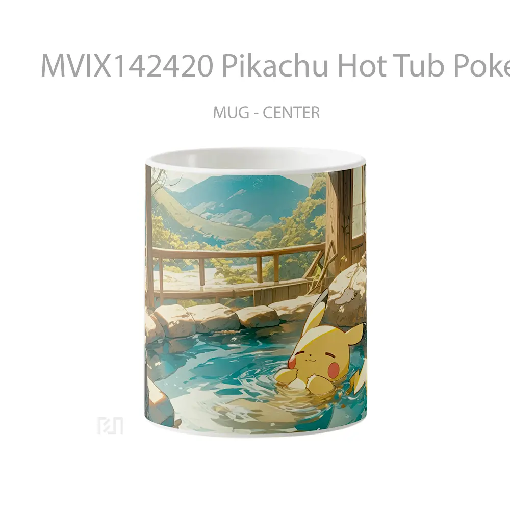 Mug Pikachu Hot Tub Pokemon Gelas Keramik Unik