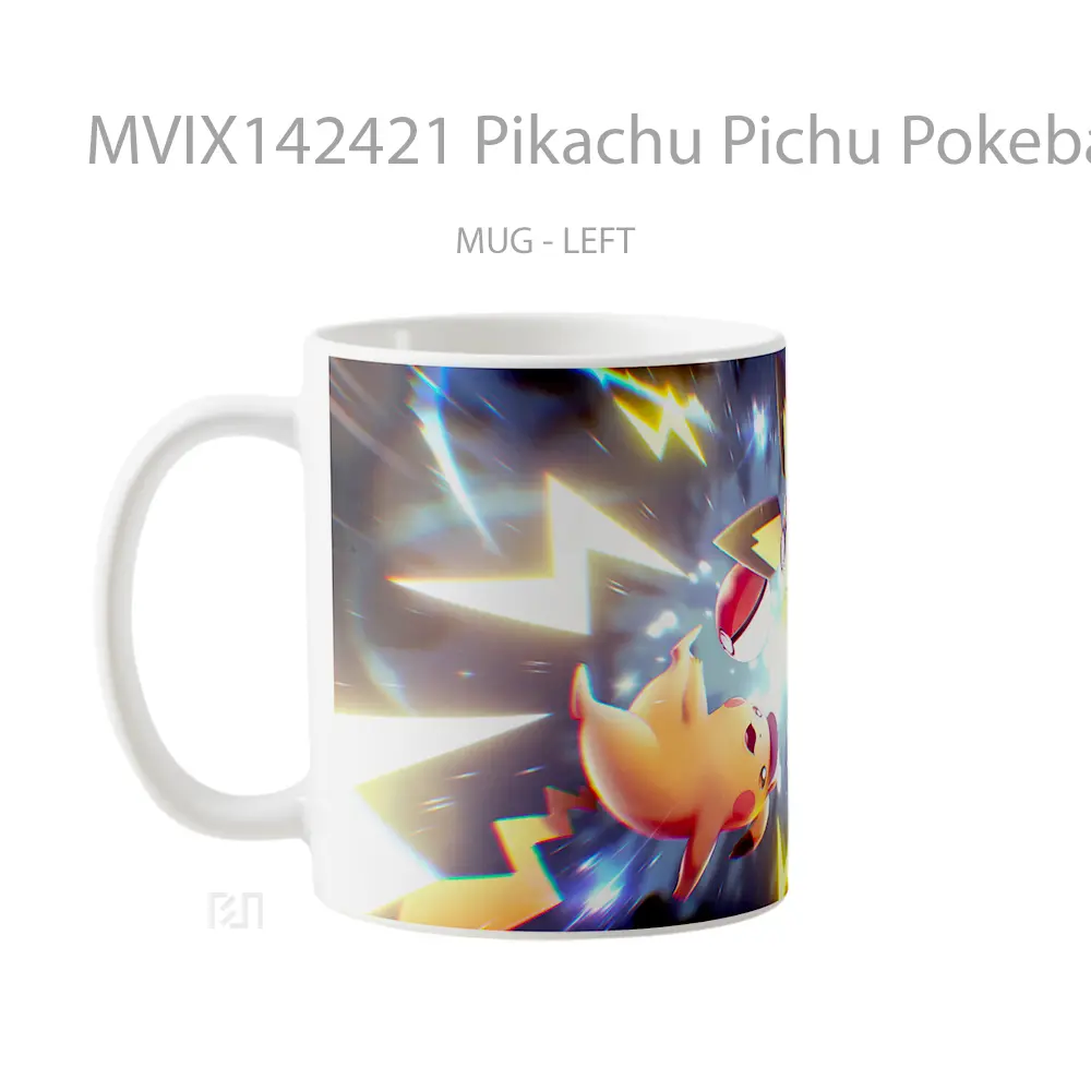 Mug Pikachu Pichu Pokeball Pokemon Gelas Keramik Unik - All-side / Desain