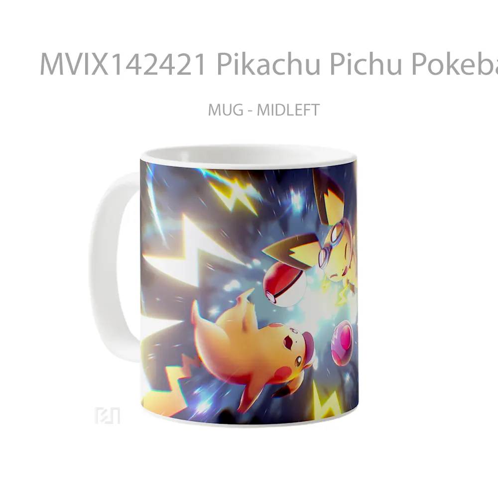 Mug Pikachu Pichu Pokeball Pokemon Gelas Keramik Unik - All-side / Desain