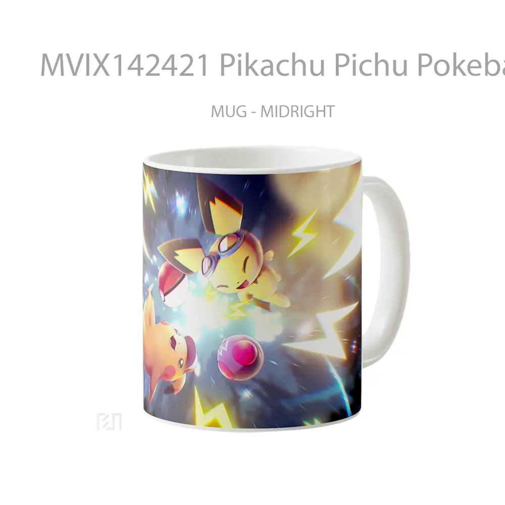 Mug Pikachu Pichu Pokeball Pokemon Gelas Keramik Unik - All-side / Desain