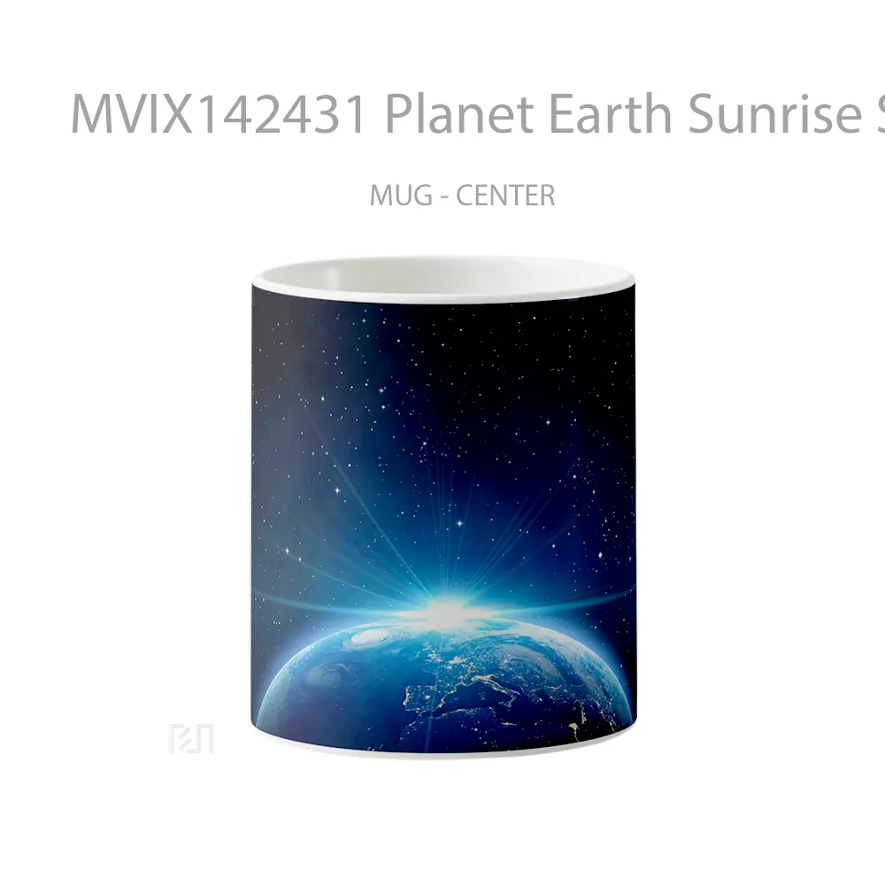 Mug Planet Earth Sunrise Space Gelas Pemandangan Alam