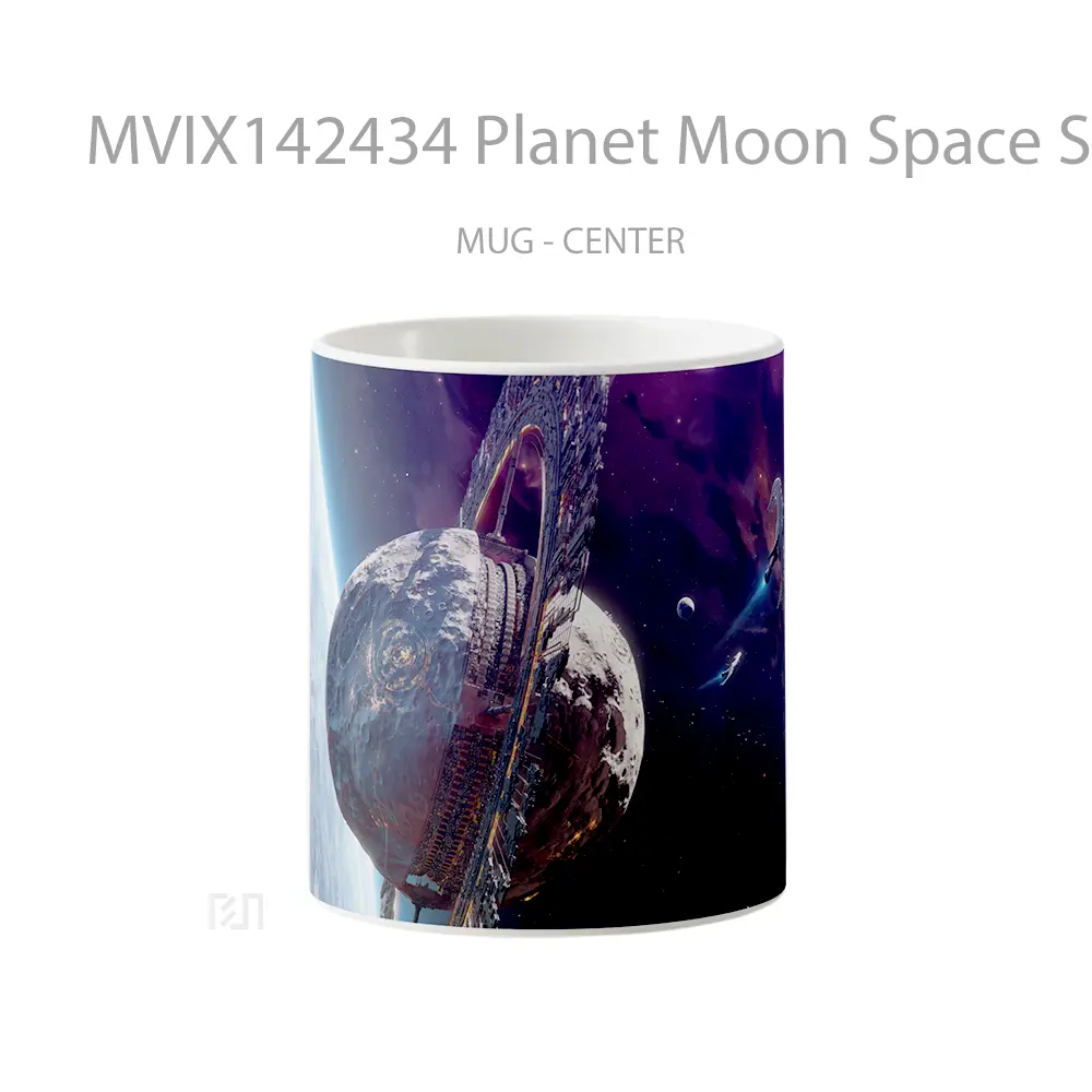 Mug Planet Moon Space Spaceship Gelas Keramik Unik
