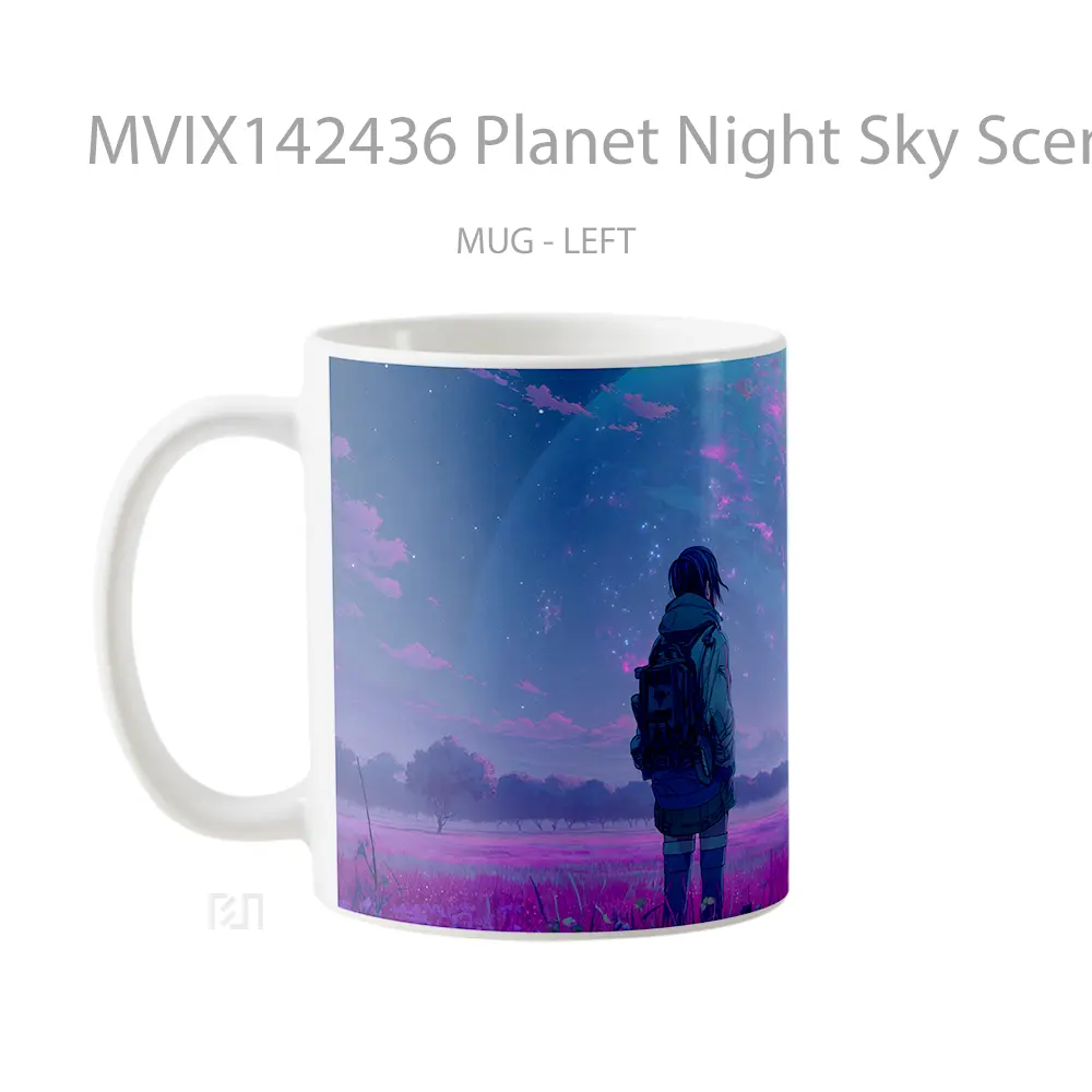 Mug Planet Night Sky Scenery Anime Gir Cangkir Anime - All-side / Desain
